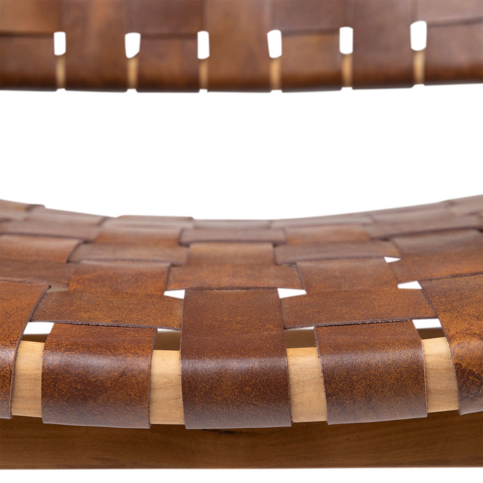 Seena Teak Upholstered Dining Chair, Brown