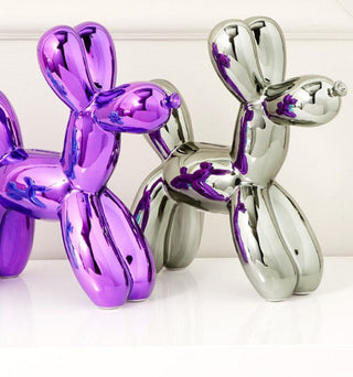 Interior Illusions Plus Ceramic Dog Piggy Bank - 12" tall, Silver