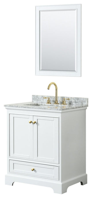 Wyndham Collection WCS202030SCMUNSM24 Deborah 30\" - White / White Carrara