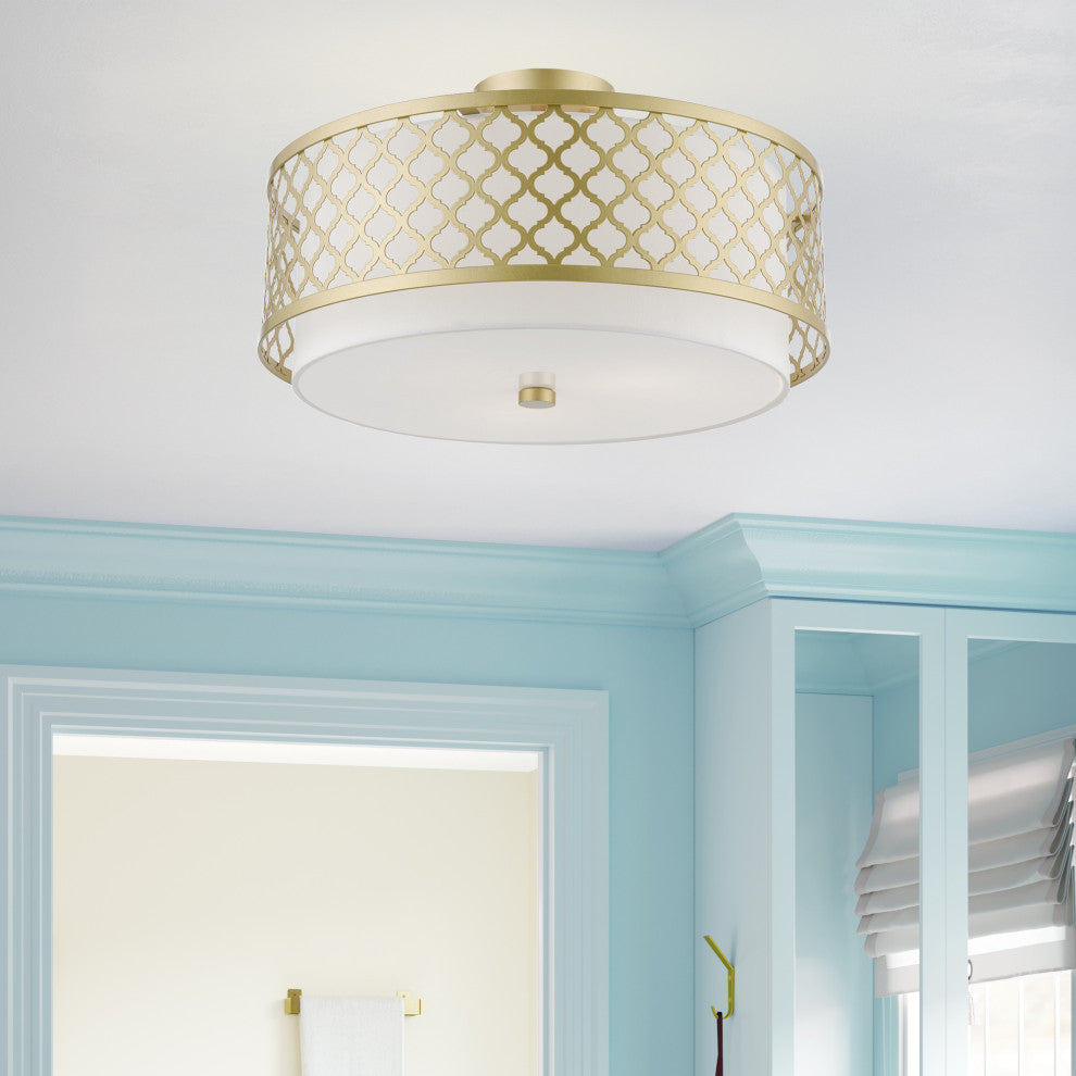 Arabesque 3 Light Soft Gold Large Semi-Flush