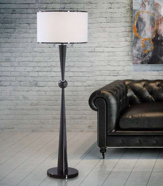 The DIONE Modern Metal Floor Lamp, Black Gunmetal, 62"