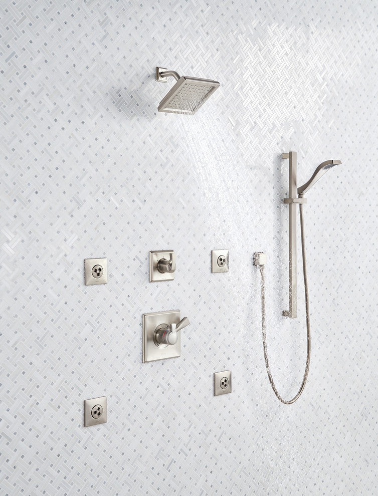 Delta Dryden Premium Single-Setting Slide Bar Hand Shower, Stainless, 57051-SS