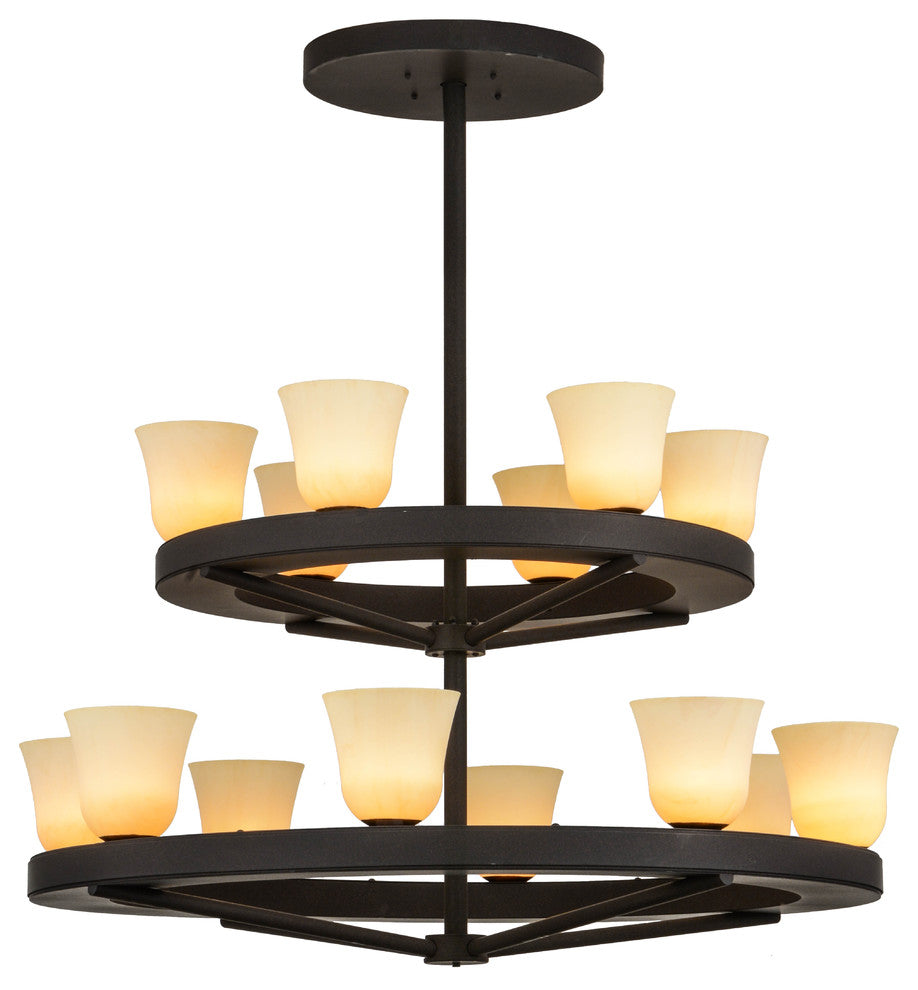 57W Loxley Piedmont 14 LT Two Tier Chandelier
