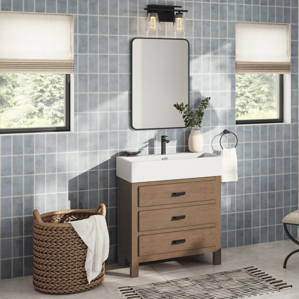 Berkshire Bathroom Vanity, Reclaimed Fir, 30", Single Sink, Freestanding