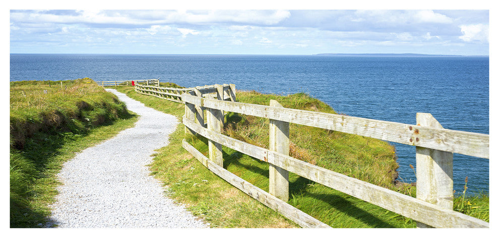 Cliff Walk on Wild Atlantic Way, Landscape Canvas Art Print, 60"x28"