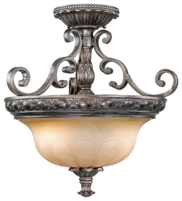 Bellagio 18" Semi-Flush Mount, Dual Mount, Parisian Bronze