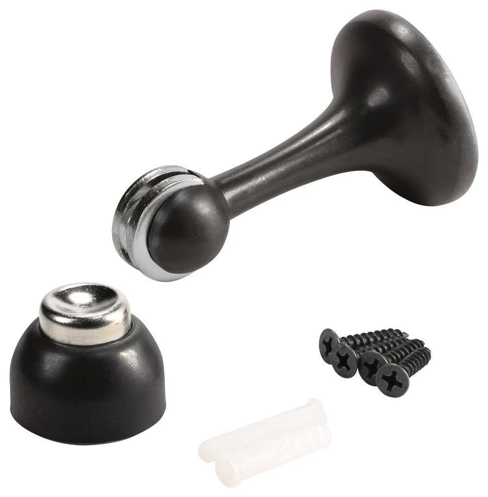 Rok Hardware Magnetic Door Stop With Catch, Oil-Rubbed Bronze, Single Pack