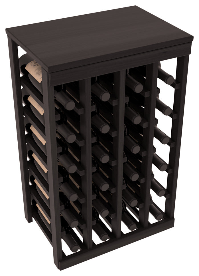 24-Bottle Kitchen Wine Rack, Redwood, Black+ Satin