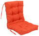 18"X38" Spun Polyester Solid Outdoor Tufted Chair Cushion, Tangerine Dream