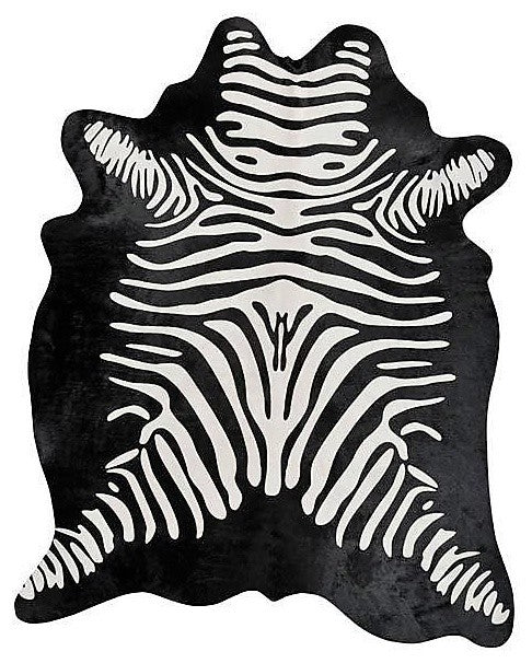 Printed Zebra Cowhide Rug