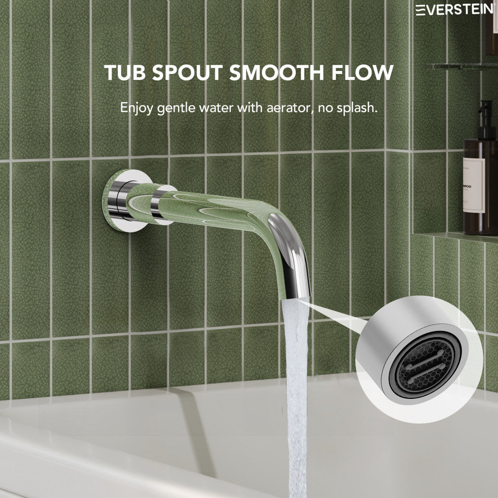 10" Wall Shower System with Tub Shower Faucet Set, Chrome