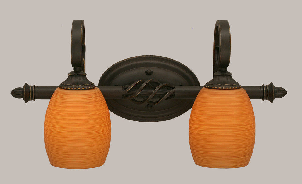 Elegante 2-Light Bath Bar, Cayenne Linen