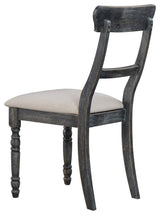 Wallace Light Brown Linen Side Chairs, Weathered Gray, Set of 2