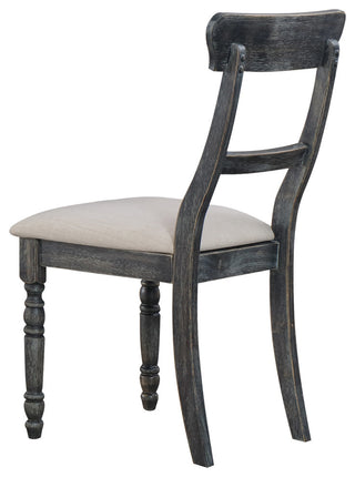 Wallace Light Brown Linen Side Chairs, Weathered Gray, Set of 2
