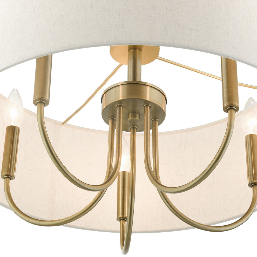 Antique Brass Transitional, Pendant Chandelier