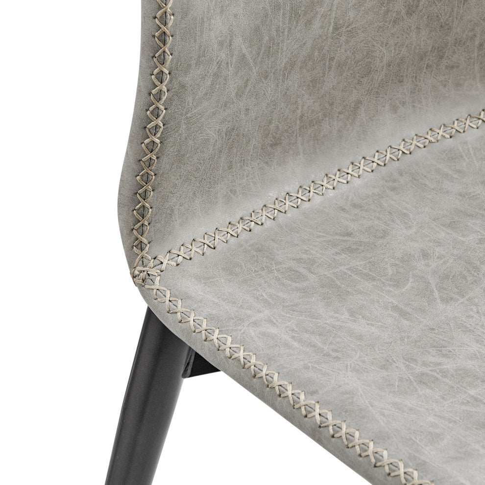 Jayden PU Dining Side Chair, Set of 2, Vintage Mist Gray