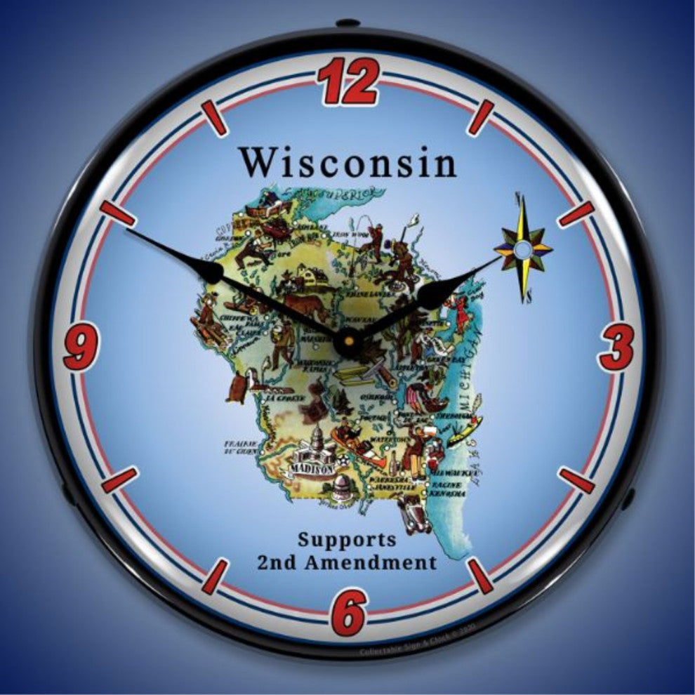 N20031072 Wisconsin Supports the 2nd Amendment Clock
