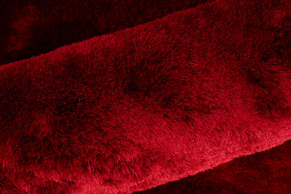 Weave & Wander Armada Plush Shag Rug, Cranberry, 8'x8' Round