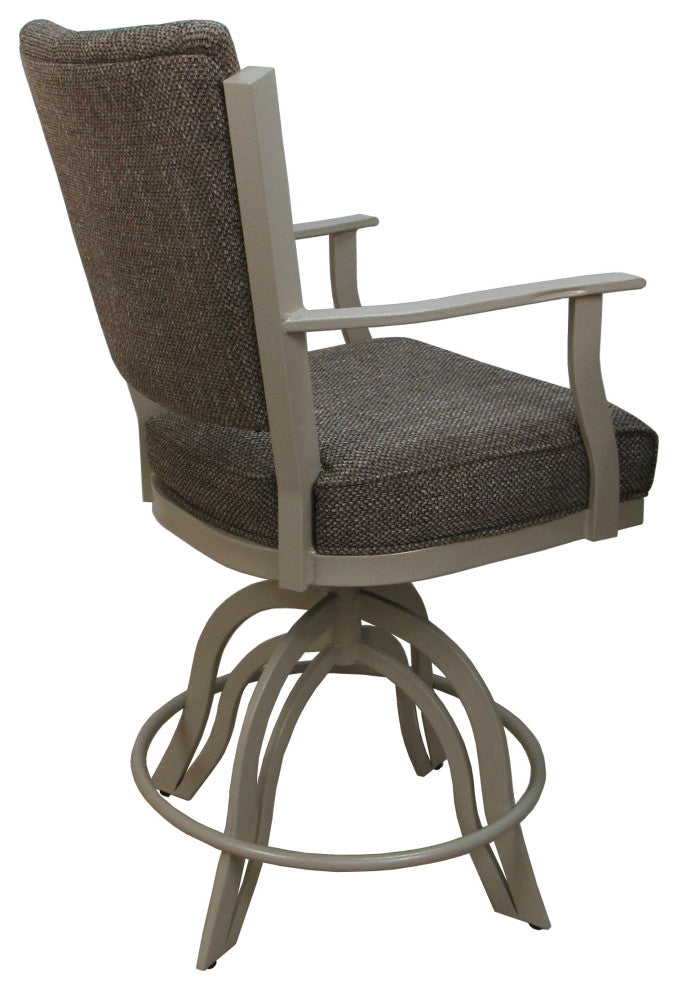Montana Swivel Tilt Metal 30" Bar Stool or Counter 26" on A Base, Plumley Cocoa - Beige, 26"