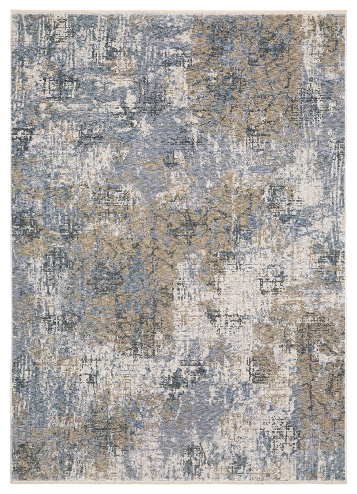 Harlan Modern Abstract Polyester Area Rug 5'3" x 7'6"