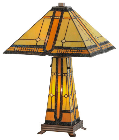Meyda lighting 50805 25"H Sierra Prairie Mission Lighted Base Table Lamp