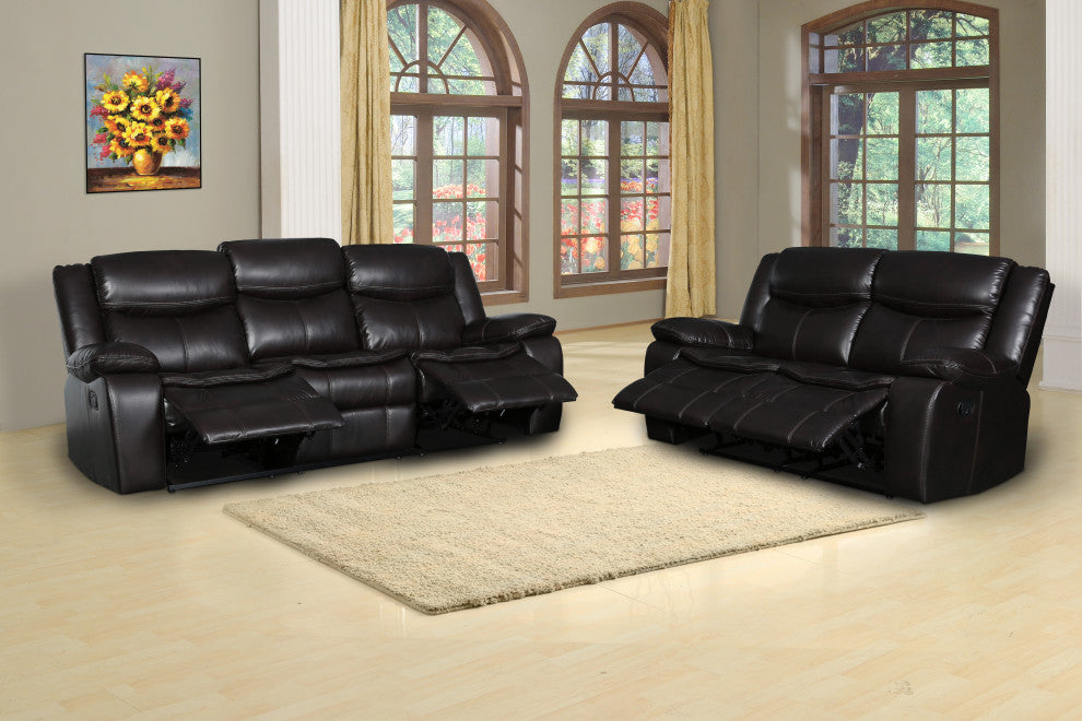 Arlington Leather Air Reclining Sofa 2-Piece Set Brown