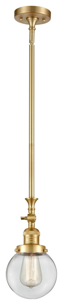 Beacon Mini Pendant, Satin Gold, Clear