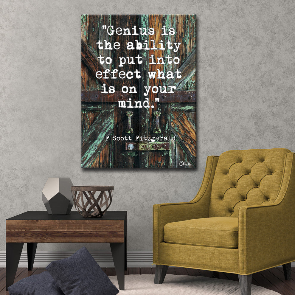 Ready2Hangart F Scott Fitzgerald, Genius By Olivia Rose Canvas Art , 16" H