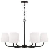 Brody Six Light Chandelier in Matte Black