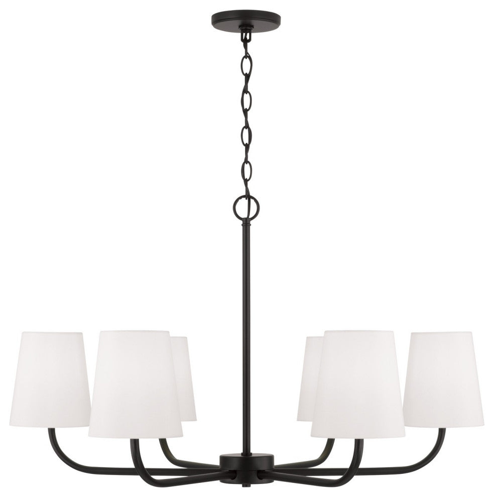 Brody Six Light Chandelier in Matte Black