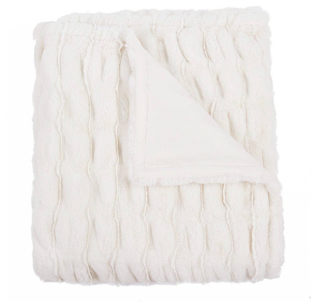 Stretchy Solid Color Faux Fur Throw