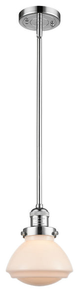 Olean 1-Light Mini Pendant, Polished Chrome, Matte White