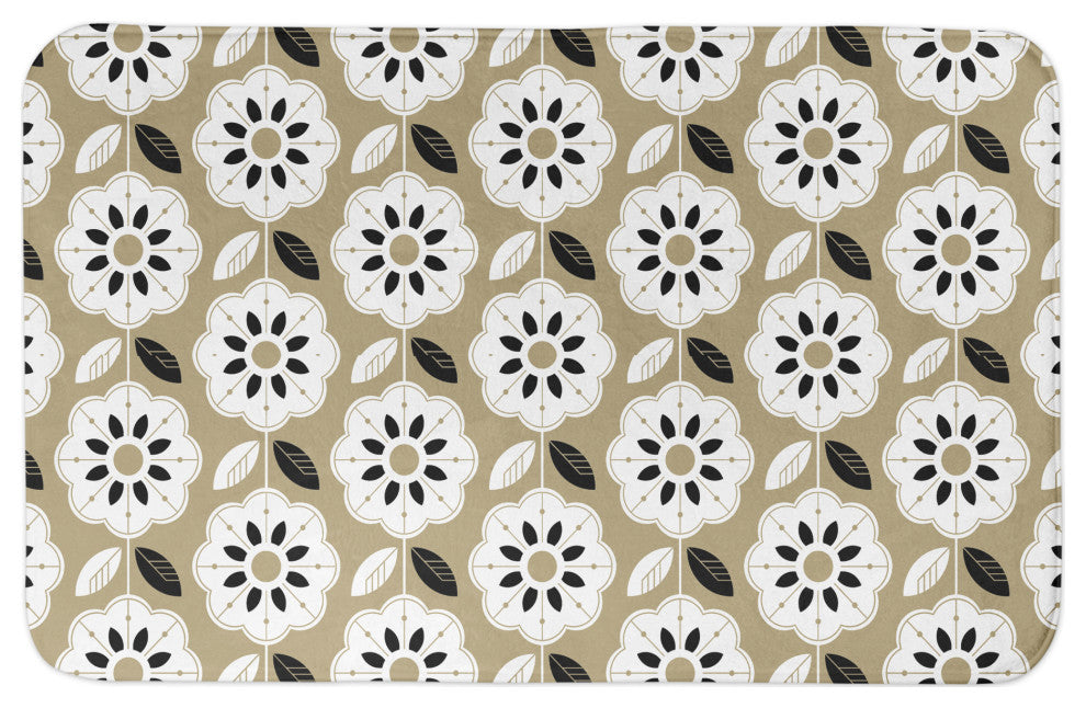 Mod Gold Flower 34x21 Bath Mat