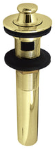 Fauceture Lift and Turn Sink Drain With Overflow, Polished Brass