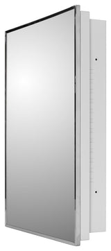 Euroline Medicine Cabinet, 16"x22", Annealed Stainless Frame, Partially Recessed