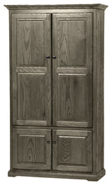 Double Wide Oak Kitchen Pantry, Iron Ore Oak