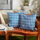 Blue Ikat Outdoor Pillow Cover 18x18 (Set of 2)
