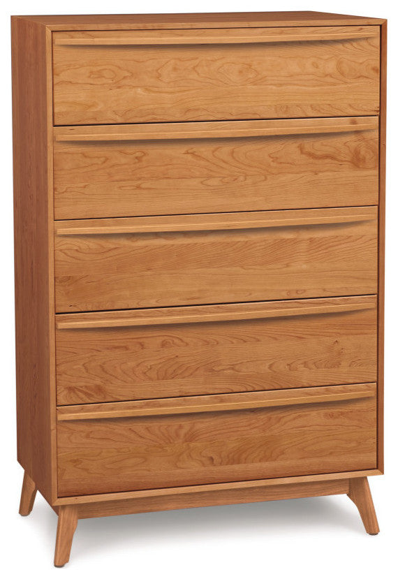 Catalina, 5 Drawer Wide Dresser, Natural Cherry