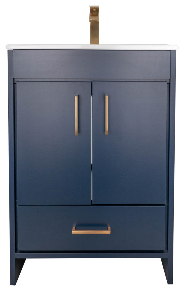 Skylar 24" Single Sink Freestanding Bathroom Vanity Set, Matte Blue