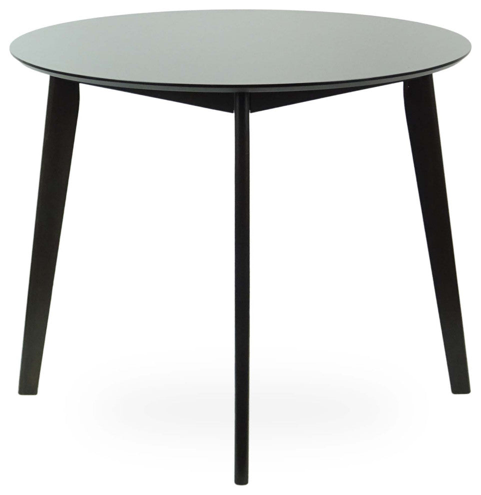 Yumiko Solid Wood Round Dining Table Kitchen Modern, Espresso Color