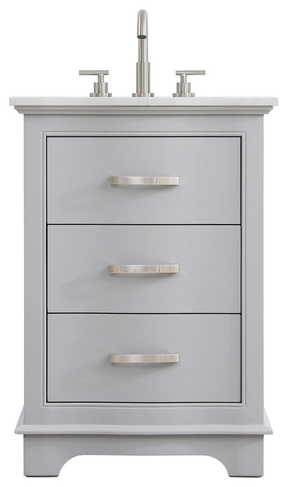 Home Living Knox 24" Single Bathroom Vanity, Grey