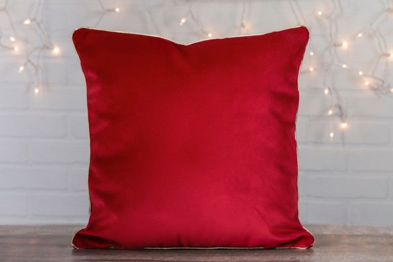 Red Velvet Pillow with Gold Trim