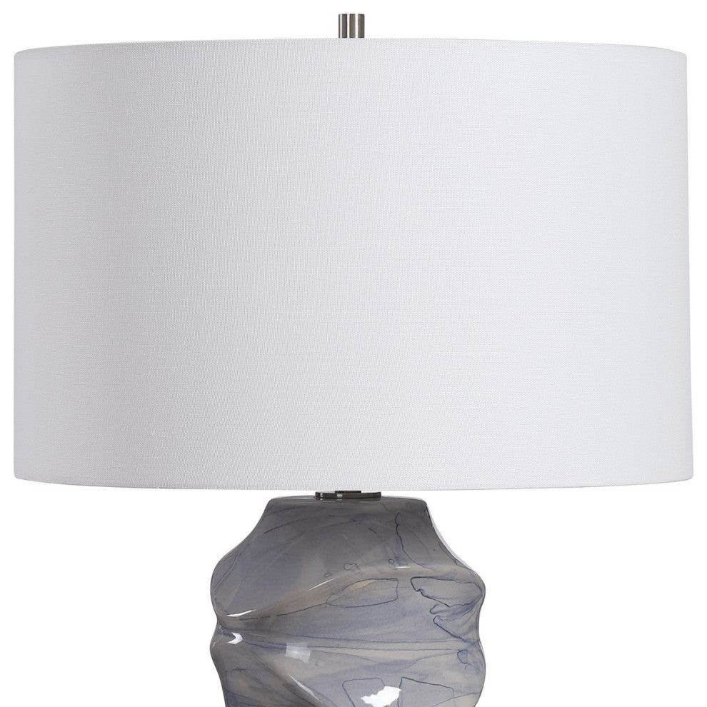 Uttermost Waves Blue & White Table Lamp 28467