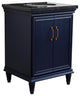 25" Single Vanity, Blue Finish With Black Galaxy And Oval Sink