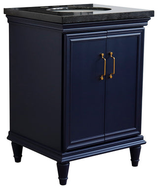 25" Single Vanity, Blue Finish With Black Galaxy And Oval Sink