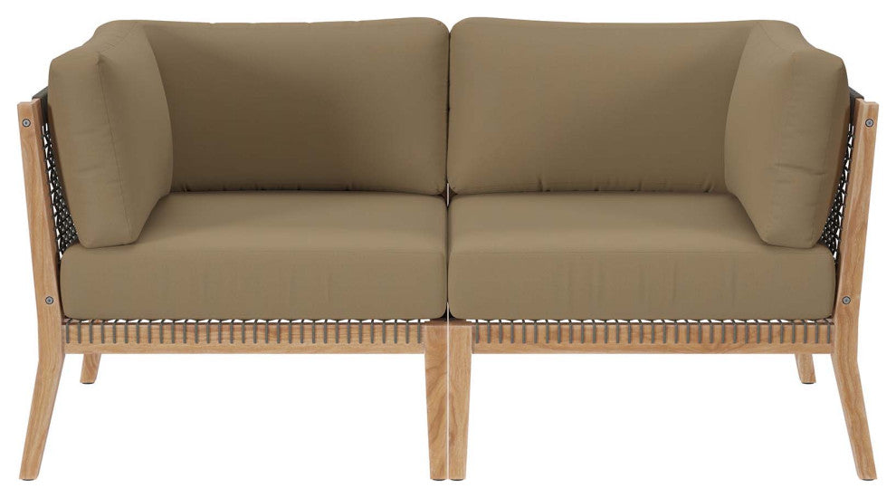 Clearwater Outdoor Patio Teak Wood Loveseat