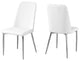 33" X 36" X 74" White Foam Metal Leather Look  Dining Chairs 2Pcs