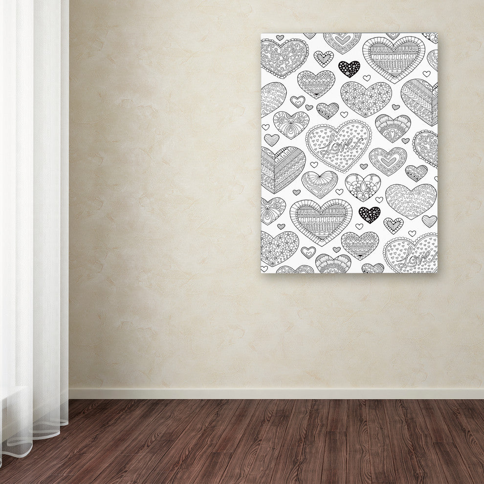 Hello Angel ''Hearts on Hearts'' Canvas Art, 32x24