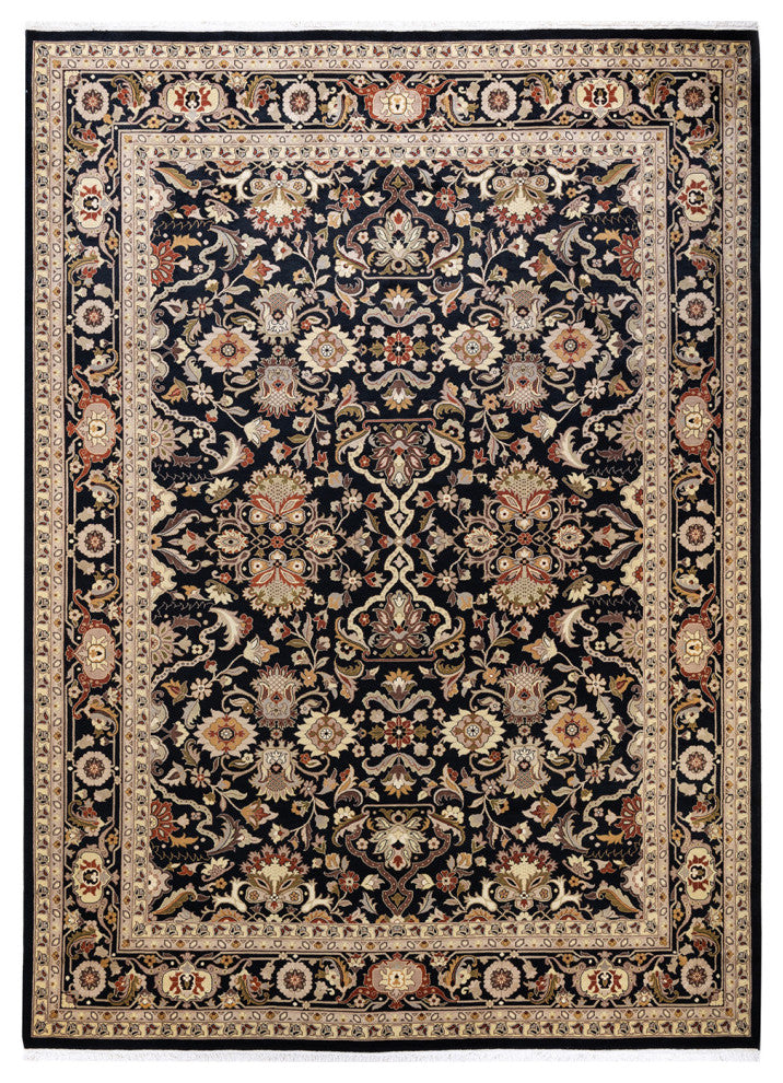 Bhopal, One-of-a-Kind Hand-Knotted Area Rug Black, 9'1"x12'5"