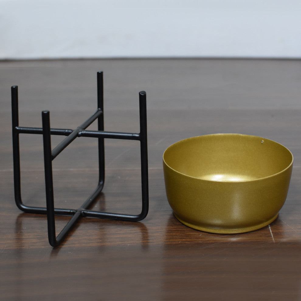Handmade 100% Iron Round Modern Planters Pot, Gold